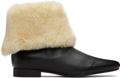 TOTEME TOTEME Black & Beige Downtown Shearling Boots
