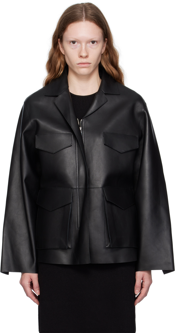 TOTEME - Black Army Leather Jacket