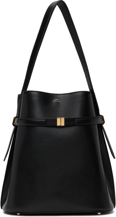 TOTEME TOTEME Black Belted Leather Bucket Bag