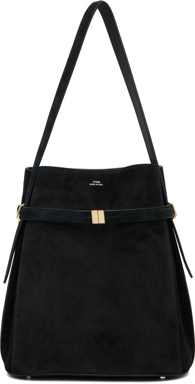 TOTEME TOTEME Black Belted Suede Bucket Bag