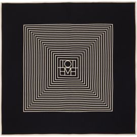 TOTEME TOTEME Black Centered Monogram Silk Scarf