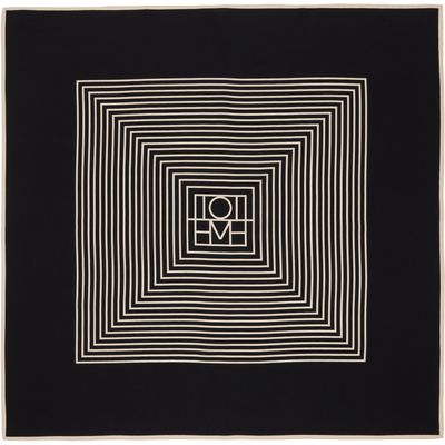 TOTEME TOTEME Black Centered Monogram Silk Scarf