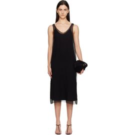 TOTEME TOTEME Black Chiffon Slip Midi Dress