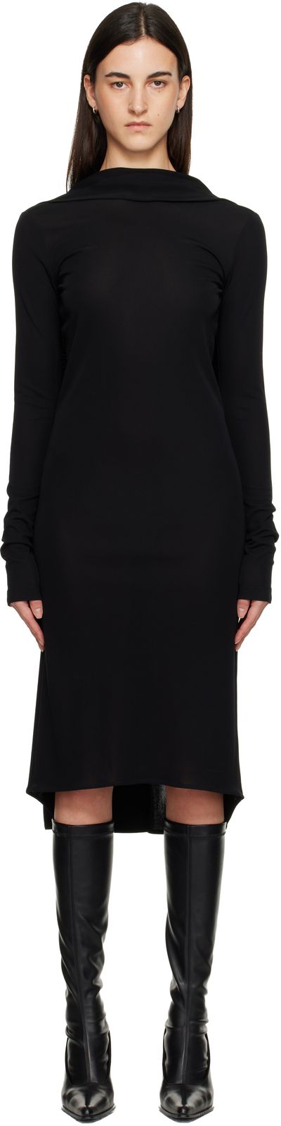 TOTEME TOTEME Black Cocoon Cape Midi Dress
