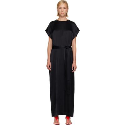 TOTEME TOTEME Black Crew Satin Maxi Dress
