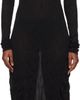 TOTEME TOTEME Black Crinkled Knit Long-Sleeve Midi Dress - 1