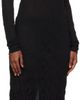 TOTEME TOTEME Black Crinkled Knit Long-Sleeve Midi Dress - 2