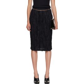TOTEME TOTEME Black Crinkled Linen Maxi Skirt