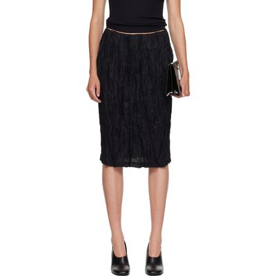 TOTEME TOTEME Black Crinkled Linen Maxi Skirt