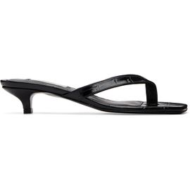 TOTEME TOTEME Black Croco-Embossed Heeled Flip-Flops