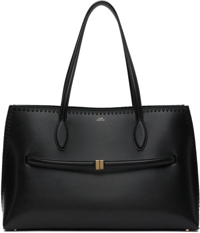 TOTEME TOTEME Black Embroidered Leather Lounge Tote