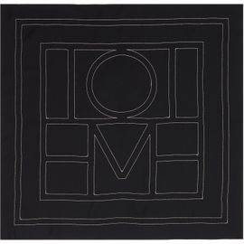 TOTEME TOTEME Black Embroidered Monogram Silk Scarf