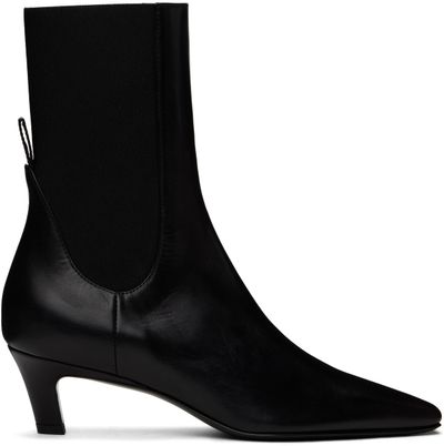 TOTEME TOTEME Black Leather Mid-Heel Boots