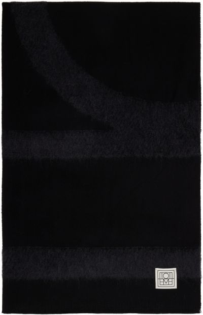 TOTEME TOTEME Black Monogram Twill Scarf