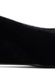 TOTEME TOTEME Black Peep-Toe Velvet Wedge Mule Heels - 1