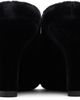 TOTEME TOTEME Black Peep-Toe Velvet Wedge Mule Heels - 2