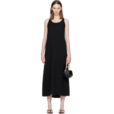 TOTEME TOTEME Black Scoop-Neck Sablé Maxi Dress