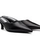 TOTEME TOTEME Black Sharp Nappa Mule Heels - 4