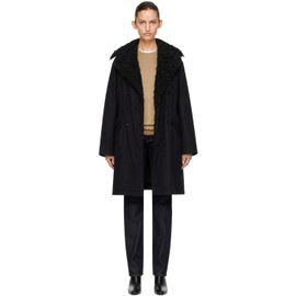 TOTEME TOTEME Black Shearling Cotton Parka Coat