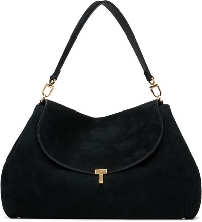 TOTEME TOTEME Black T-Lock Suede Satchel