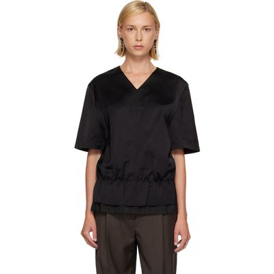 TOTEME TOTEME Black V-Neck Satin Pullover Top