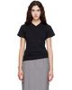 TOTEME TOTEME Black Wide-Ribbed V-Neck T-shirt - 1