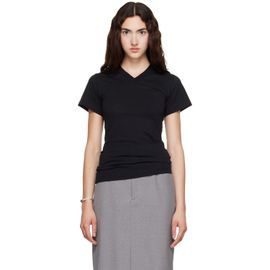 TOTEME TOTEME Black Wide-Ribbed V-Neck T-shirt
