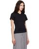 TOTEME TOTEME Black Wide-Ribbed V-Neck T-shirt - 2