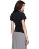 TOTEME TOTEME Black Wide-Ribbed V-Neck T-shirt - 3