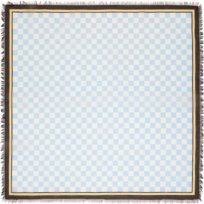TOTEME TOTEME Blue & Off-White Cotton Silk Scarf