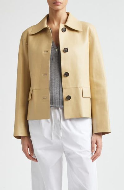 TOTEME TOTEME Bonded Lambskin Leather Jacket