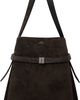 TOTEME TOTEME Brown Belted Suede Bucket Bag - 1