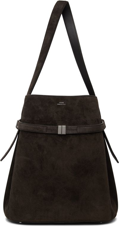 TOTEME TOTEME Brown Belted Suede Bucket Bag