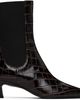 TOTEME TOTEME Brown Croco-Embossed Mid-Heel Boots - 1