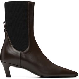 TOTEME TOTEME Brown Leather Mid-Heel Boots
