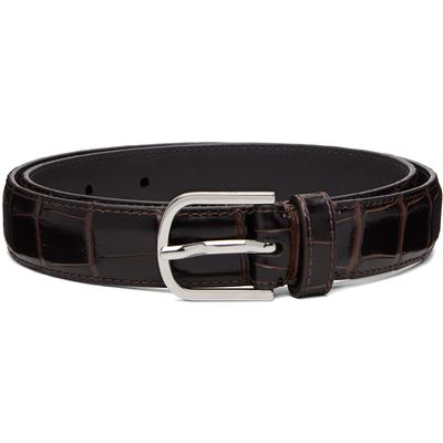 TOTEME TOTEME Brown Slim Croco-Embossed Belt