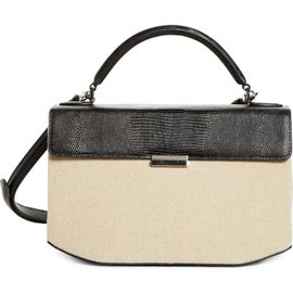 TOTEME TOTEME Clip Canvas & Lizard Embossed Leather Top Handle Bag