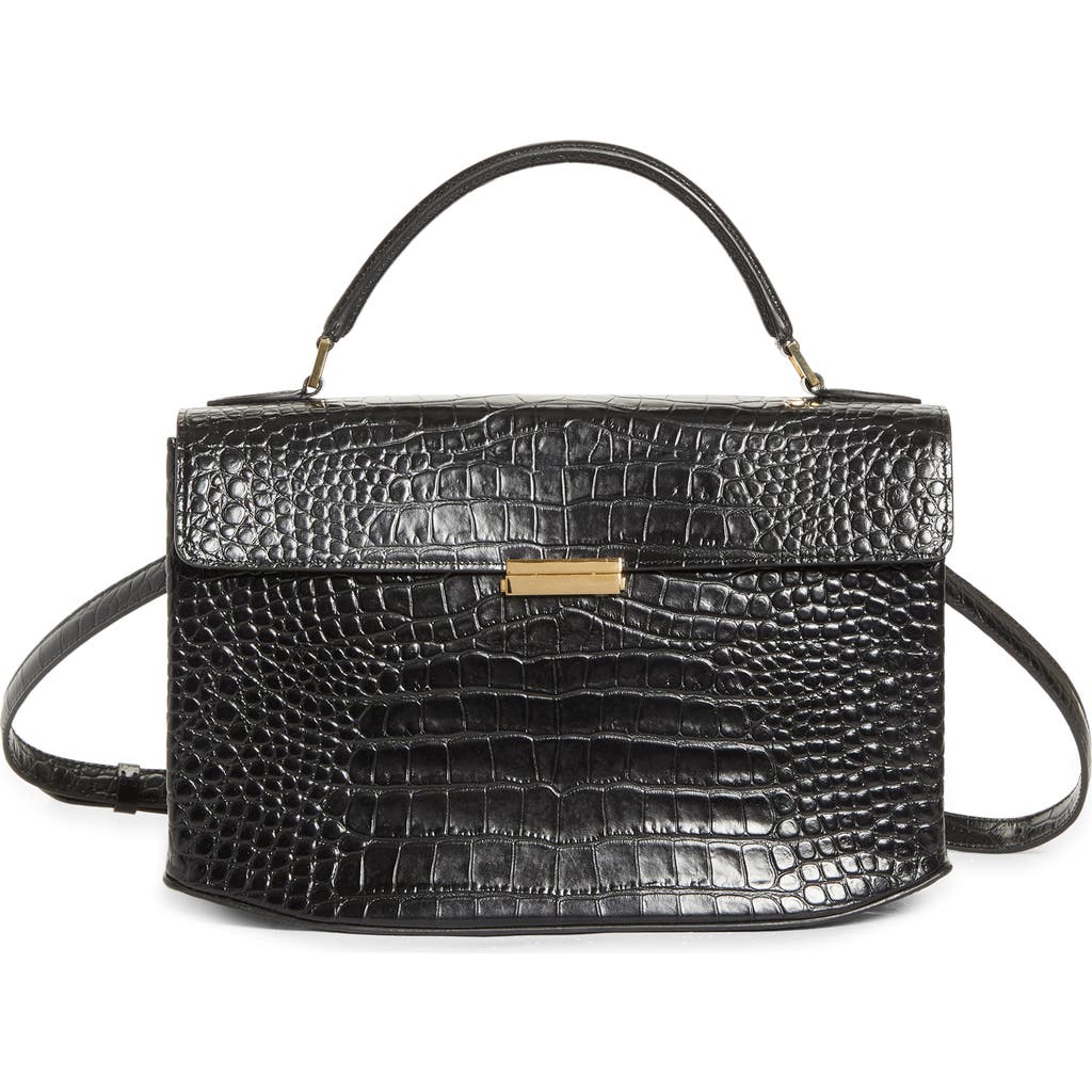 TOTEME TOTEME Clip Croc-Embossed Leather Top Handle Bag