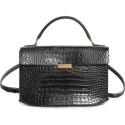 TOTEME TOTEME Clip Croc-Embossed Leather Top Handle Bag