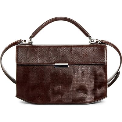 TOTEME TOTEME Clip Lizard Embossed Leather Top Handle Bag