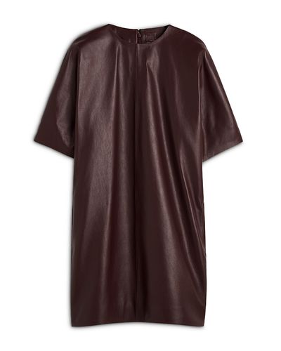Toteme Toteme Cocoon Leather Shift Dress