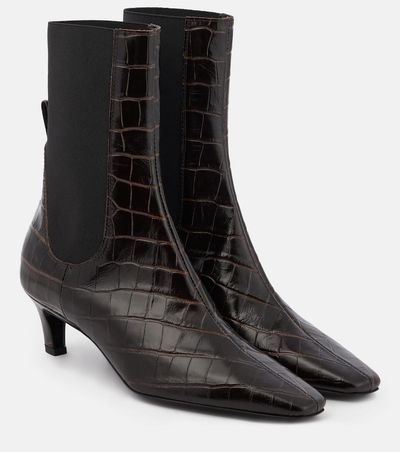 Toteme Toteme Croc-effect leather ankle boots