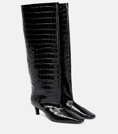 Toteme Toteme Croc-effect leather knee-high boots