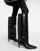 Toteme Toteme Croc-effect leather knee-high boots - 3