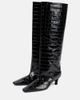 Toteme Toteme Croc-effect leather knee-high boots - 4