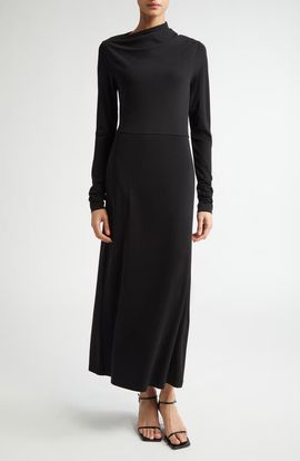 TOTEME TOTEME Draped Long Sleeve Jersey Dress