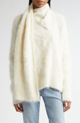 TOTEME TOTEME Draped Scarf Alpaca Blend Funnel Neck Sweater