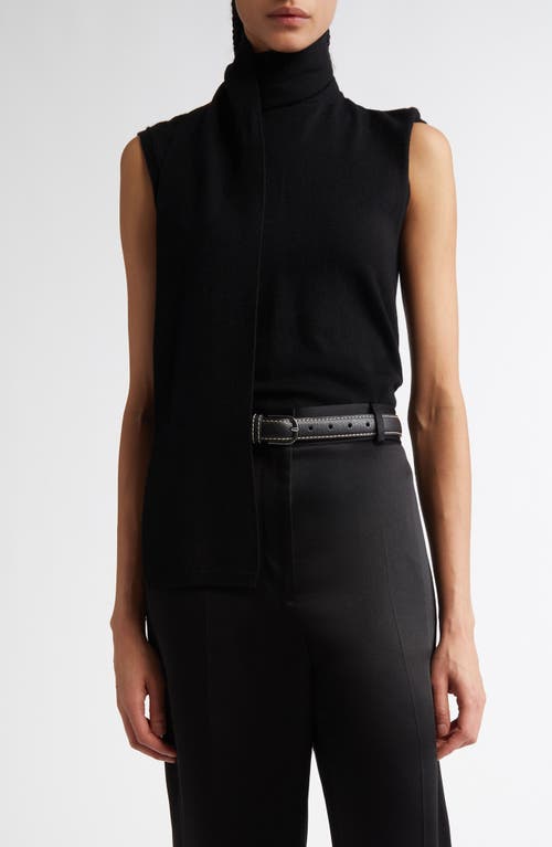 TOTEME TOTEME Draped Scarf Sleeveless Merino Wool Blend Rib Sweater