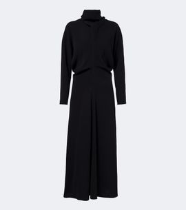 Toteme Toteme Draped turtleneck cady midi dress
