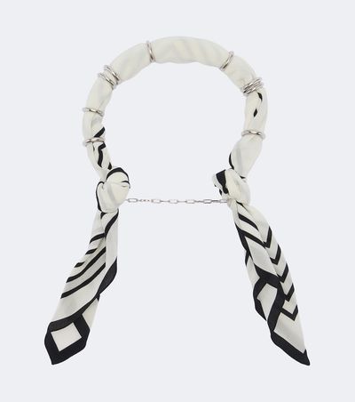 Toteme Toteme Embellished striped silk scarf